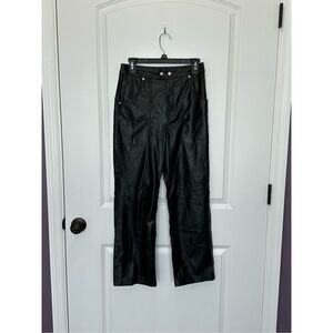 Blank NYC Faux Leather Black Straight Leg Pants Size 4